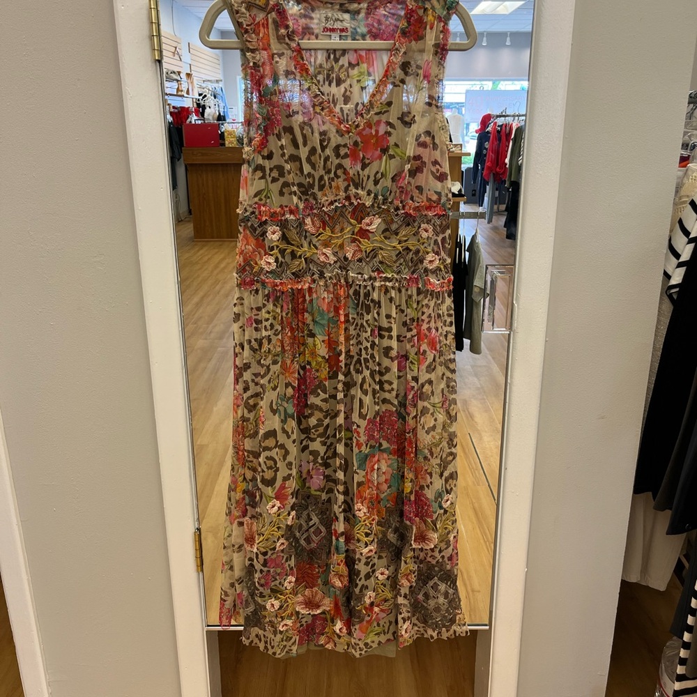 Johnny Was Mazzy Boxy Shirred Dress